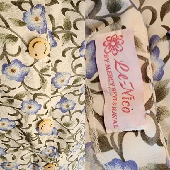 Vintage floral vine buttondown top - Picture 3 of 3